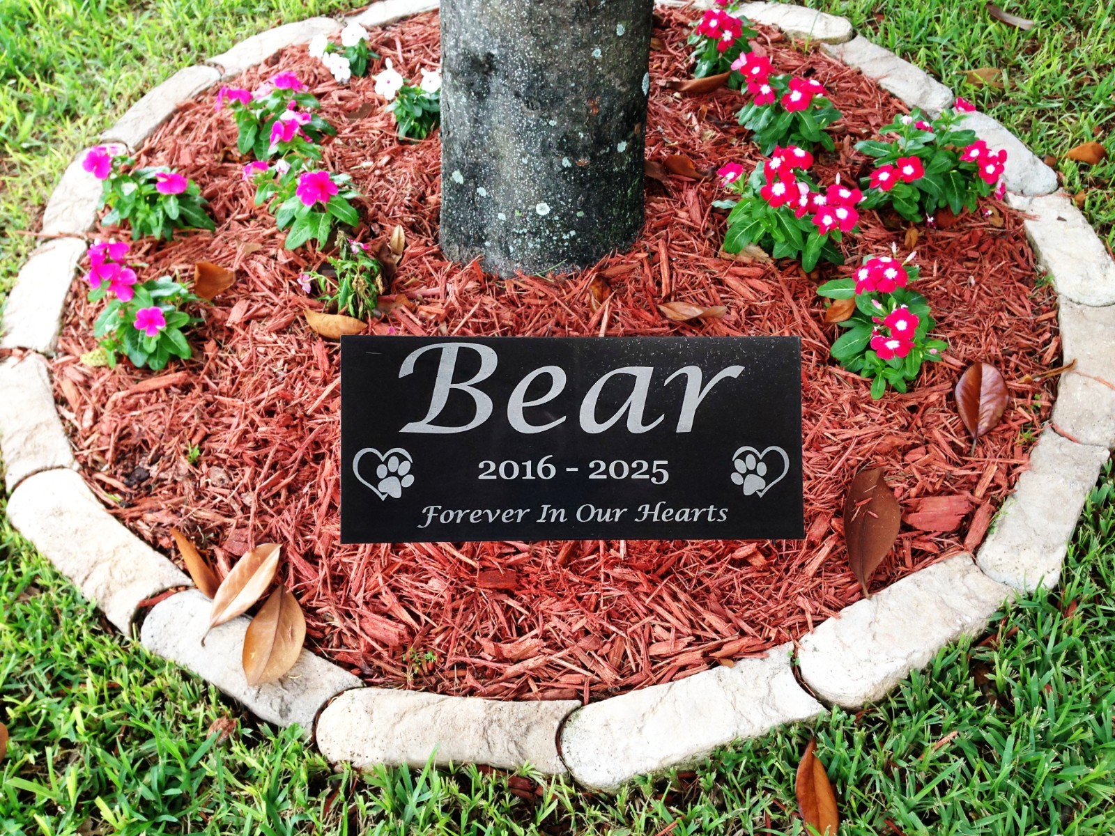 Pet Loss Memorial Grave Marker Headstone Garden Burial Stone Cemetery Plaque t19