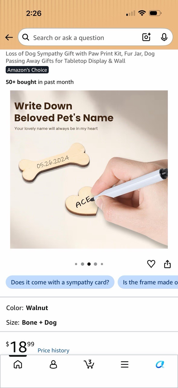 Dog Memorial Plaque/Marker Shadow Box Display, Engraved Personalized