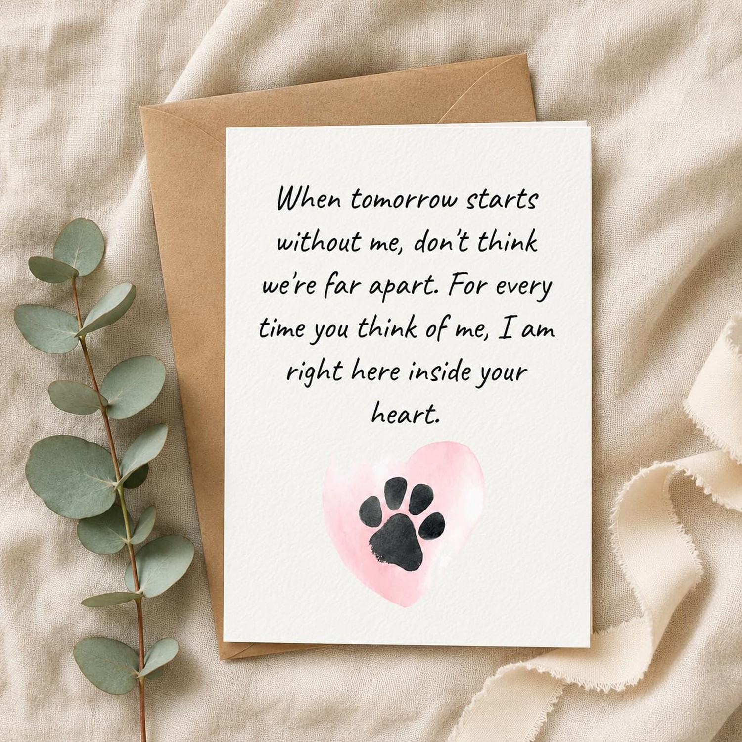 Pet Sympathy Card – Loss of Dog or Cat Bereavement Card, Thoughtful Pet Lo