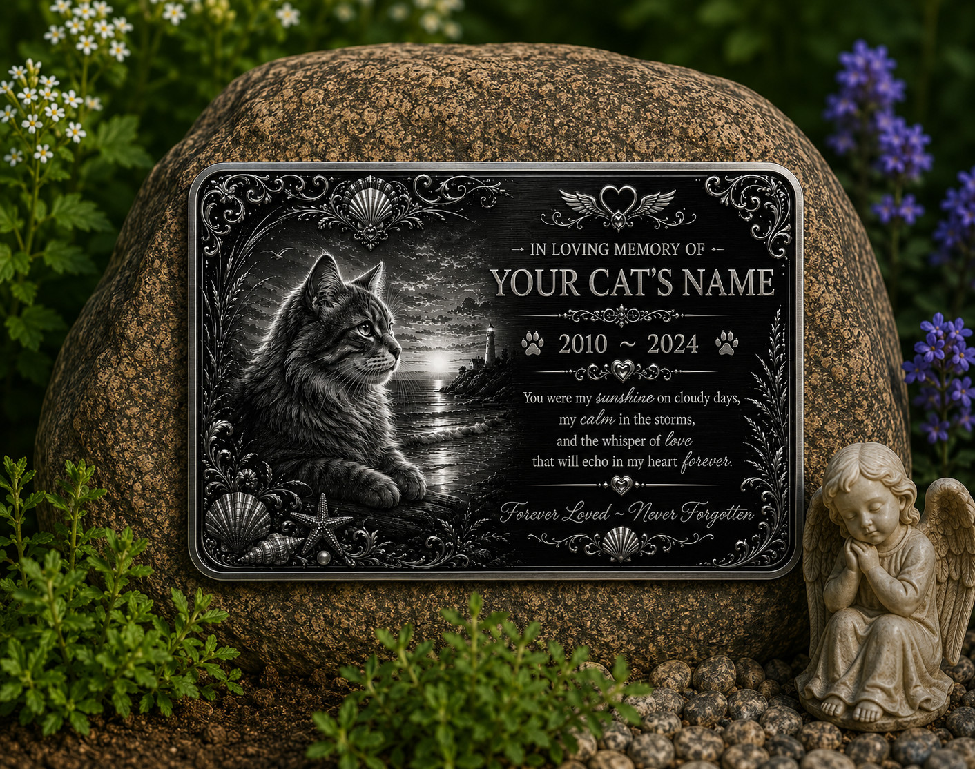 Personalised Pet Memorial Plaque Custom Photo Engraved Aluminium Dog Cat Horse