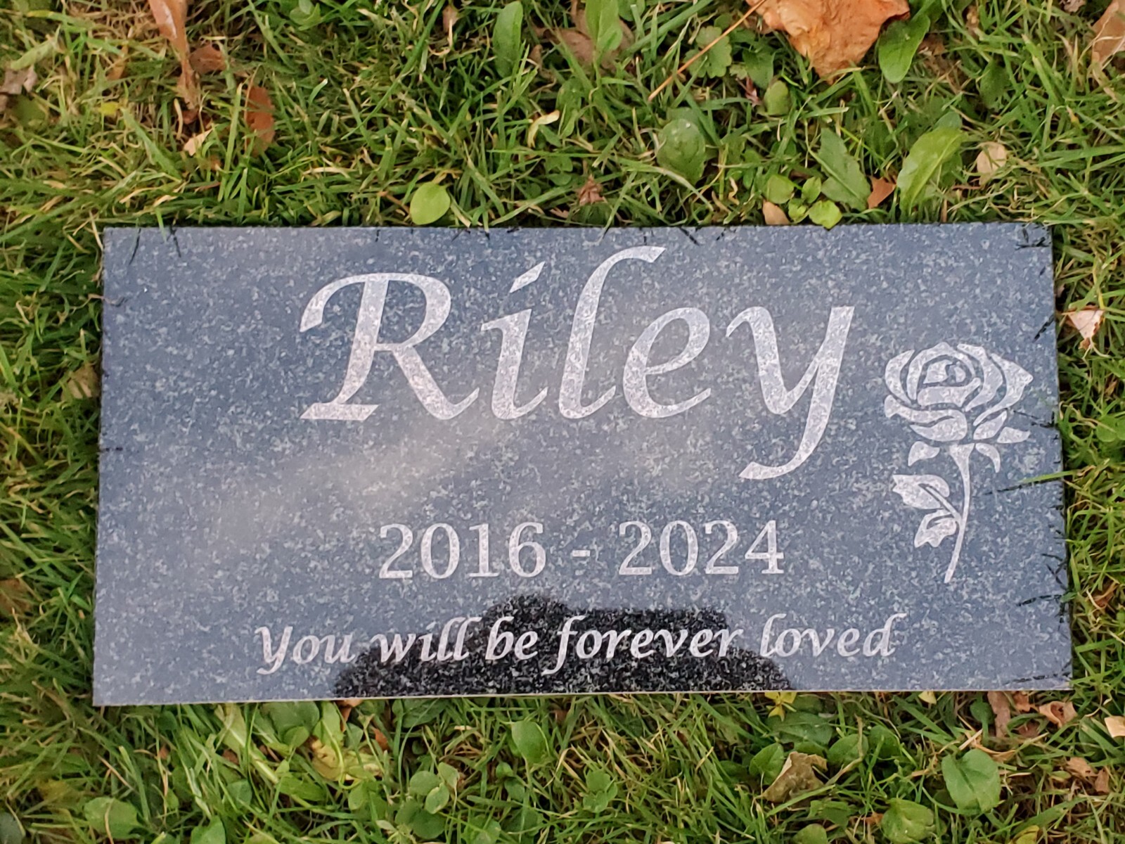 Memorial Granite Stone Engraved Grave Marker Headstone Garden Burial Plaque t6