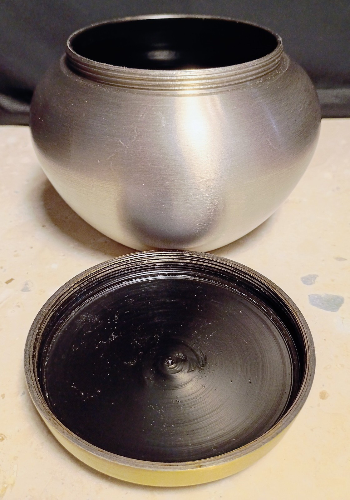Steel & Brass Pawprint Design Pet Ashes Urn – Small, Heavy, Secure, Beautiful