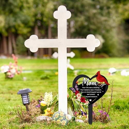 Grave Decorations for Cemetery – Memorial Metal Graves Stakes Outdoors Mom