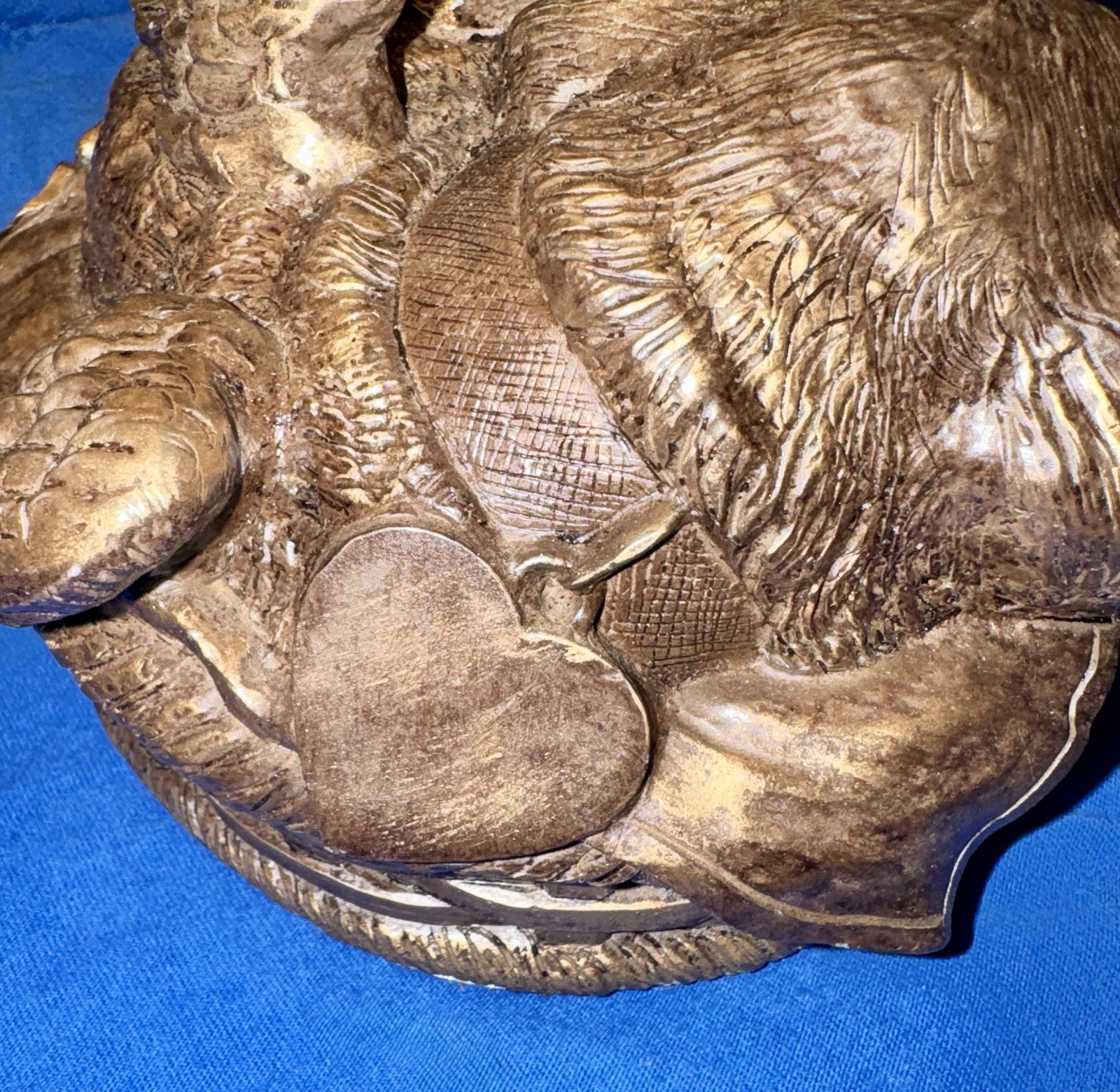 Solid Bronze-Finish Angel Dog Pet Cremation Urn