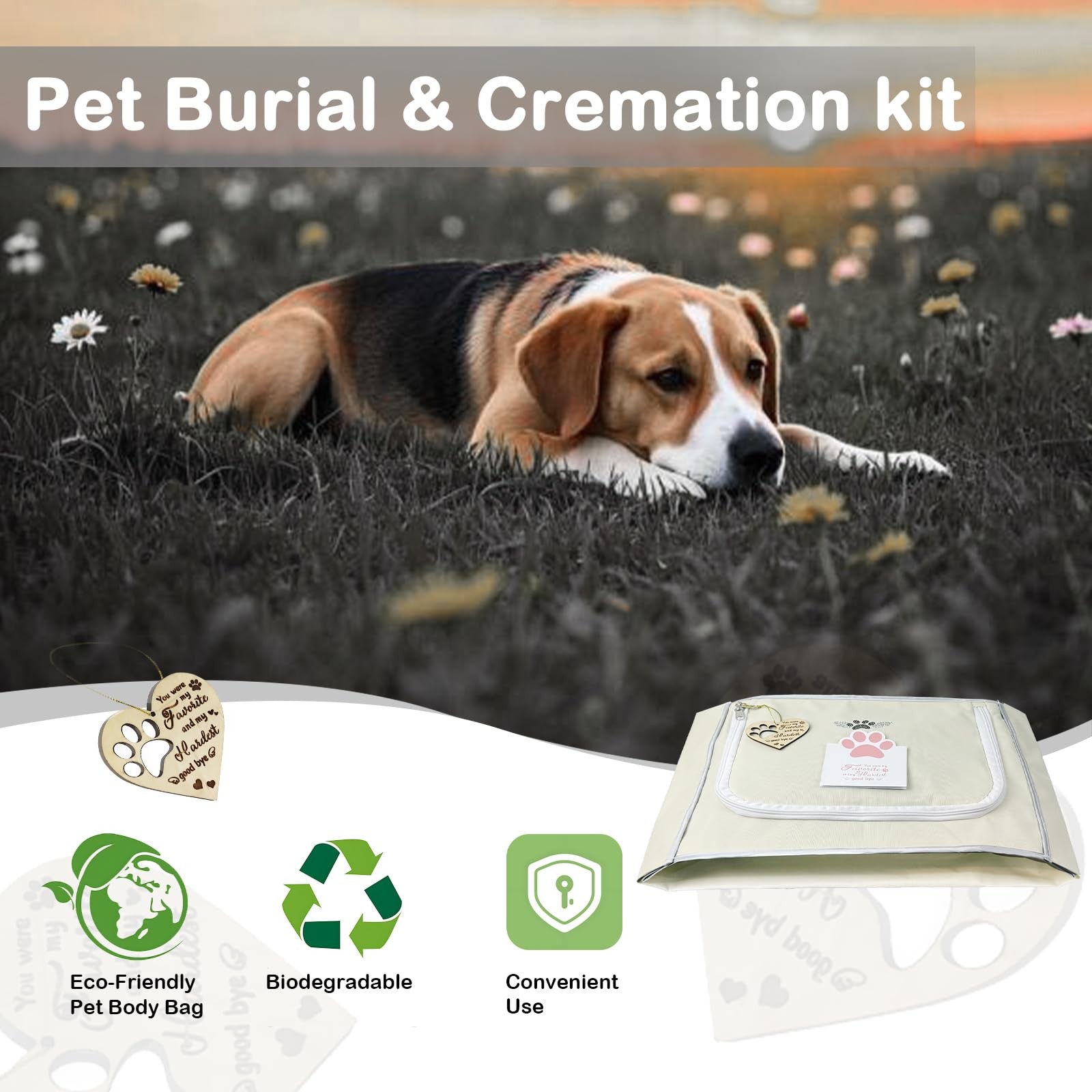 Lzhtime Pet Burial Eco Friendly Pet Body Bag Suitable For All Kinds Of Pets Pet