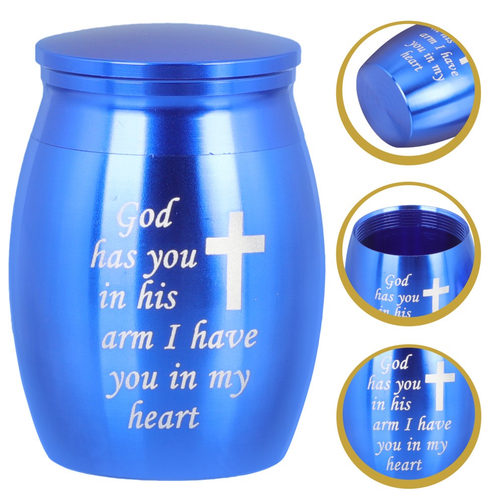 Cremation Box Metal for Pet Ashes Storage Jar Simple Design 1Pack