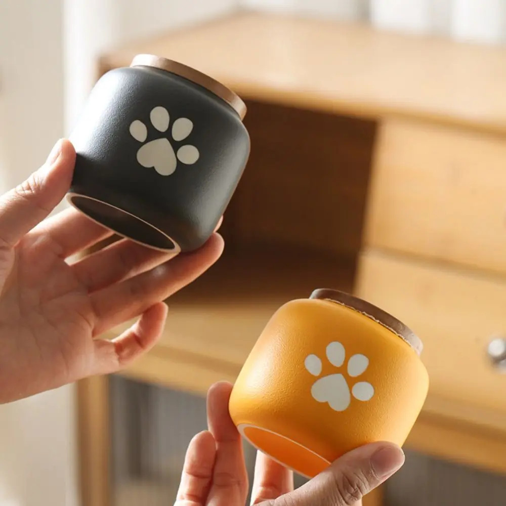 Cute Ceramic Pet Urn Memorial Ashes Box with Lid Moisture Proof