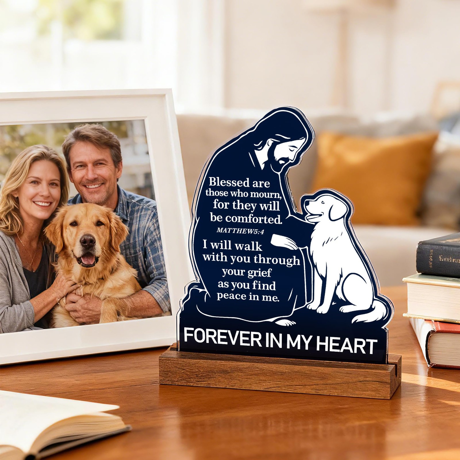 Christian Dog Memorial Gifts for Loss of Dog – Jesus Comforting Dog Sympathy …