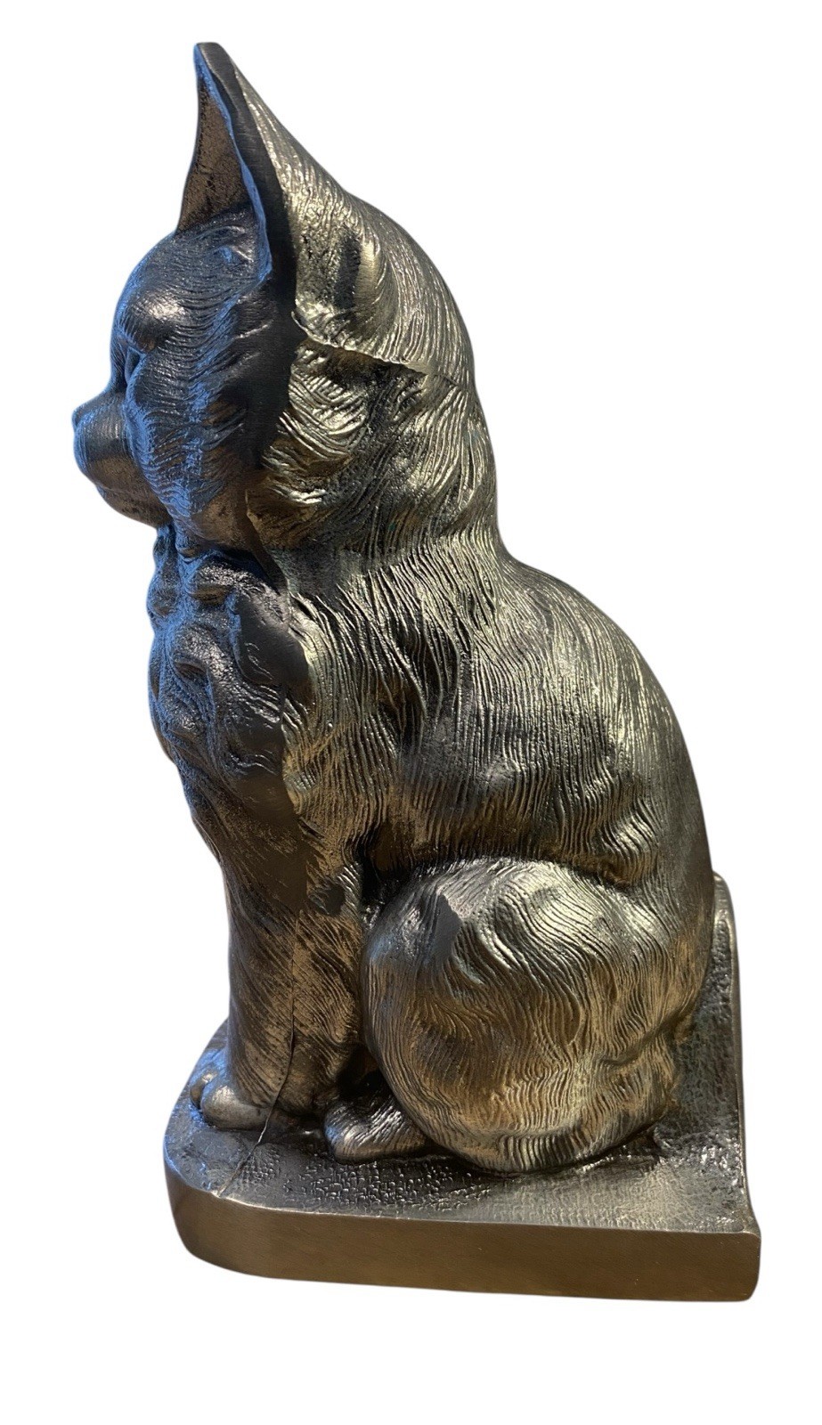 Cat Kitty Urn for Cremation Ashes Statue Memorial Cast Pewter Figurine USA Made