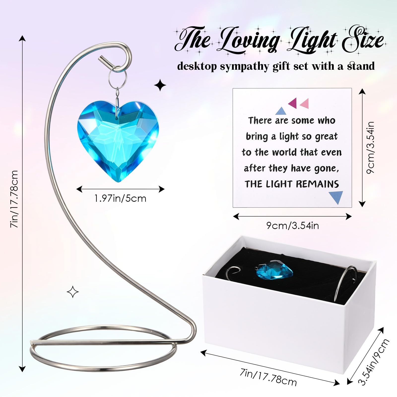 Novabright Tabletop Sympathy Gift with Stand Crystal Suncatcher Ornament Chri…