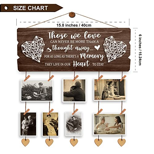 Wooden Memorial Picture Hanging Board with Clips and Twine – those we love