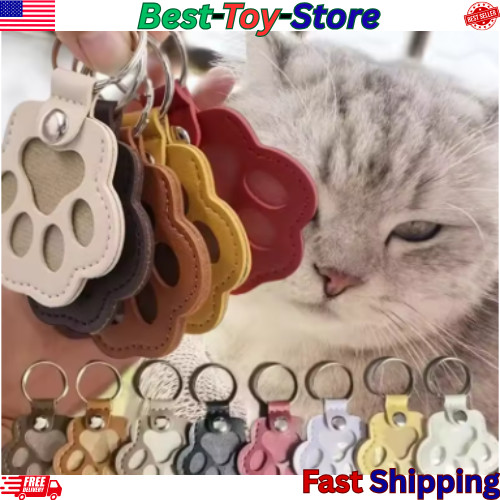 5PCs Pet hair keychain, Leather Paw Keychain with Hair Storage for Dog & Cat
