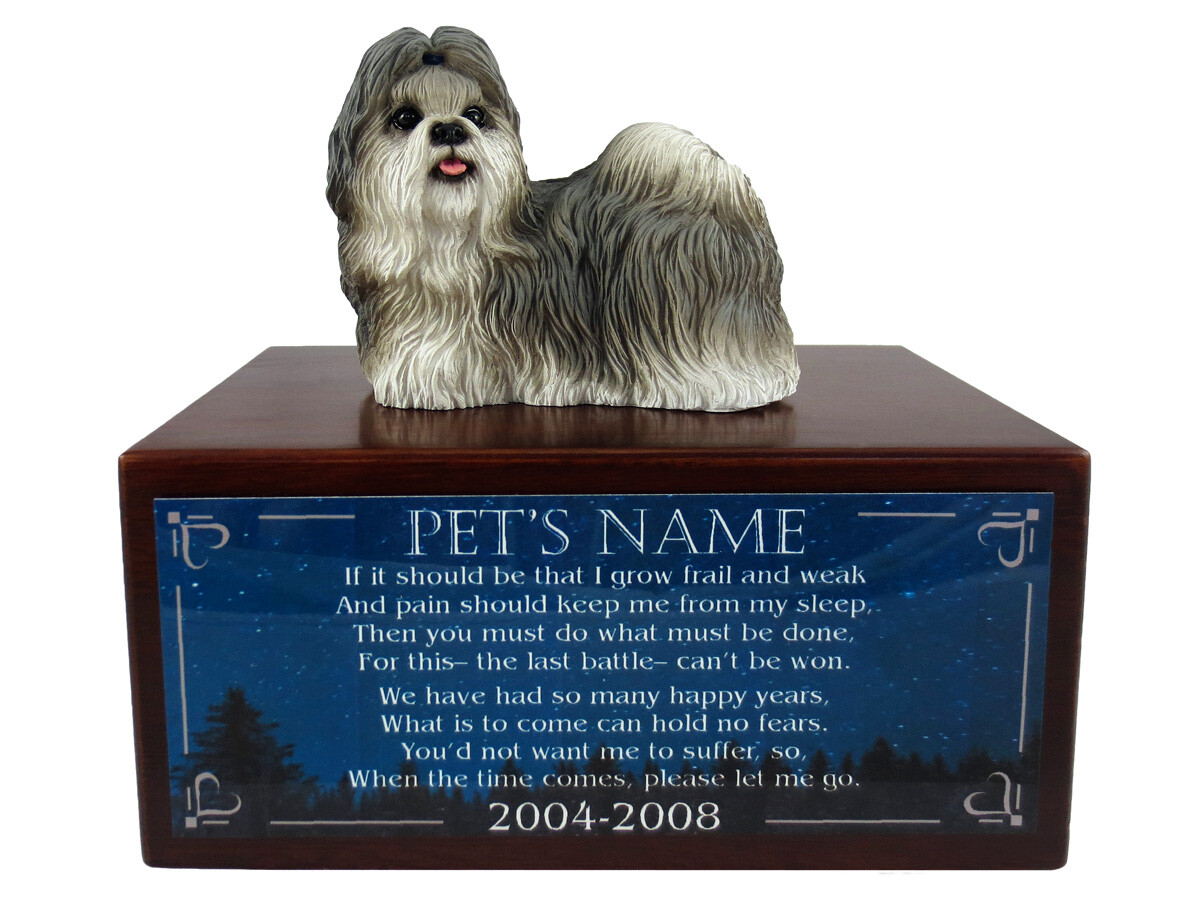 Conversation Concepts Gray/White Shih Tzu Urn