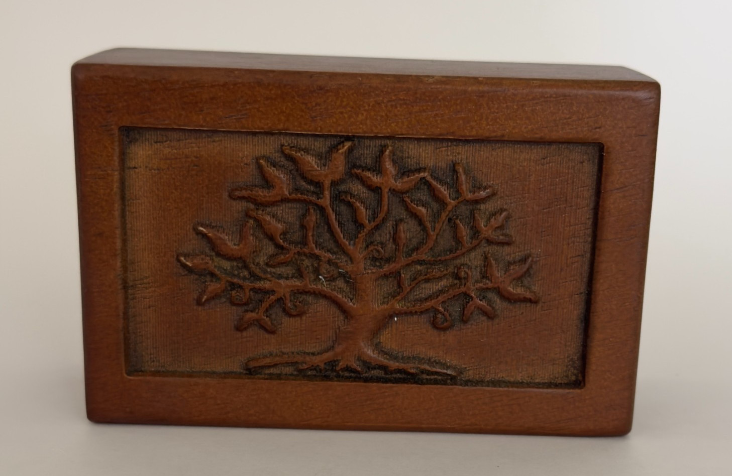 Wooden Tree of Life Box Cremation Keepsake Urn Pet Ashes 4.75″ × 3″ × 2″ Tall