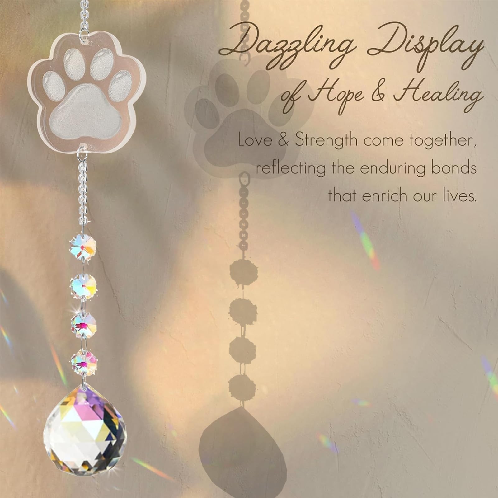 Dog Memorial Gifts for Loss of Dog, K9 Crystal Suncatcher Rainbow Maker Pet M…