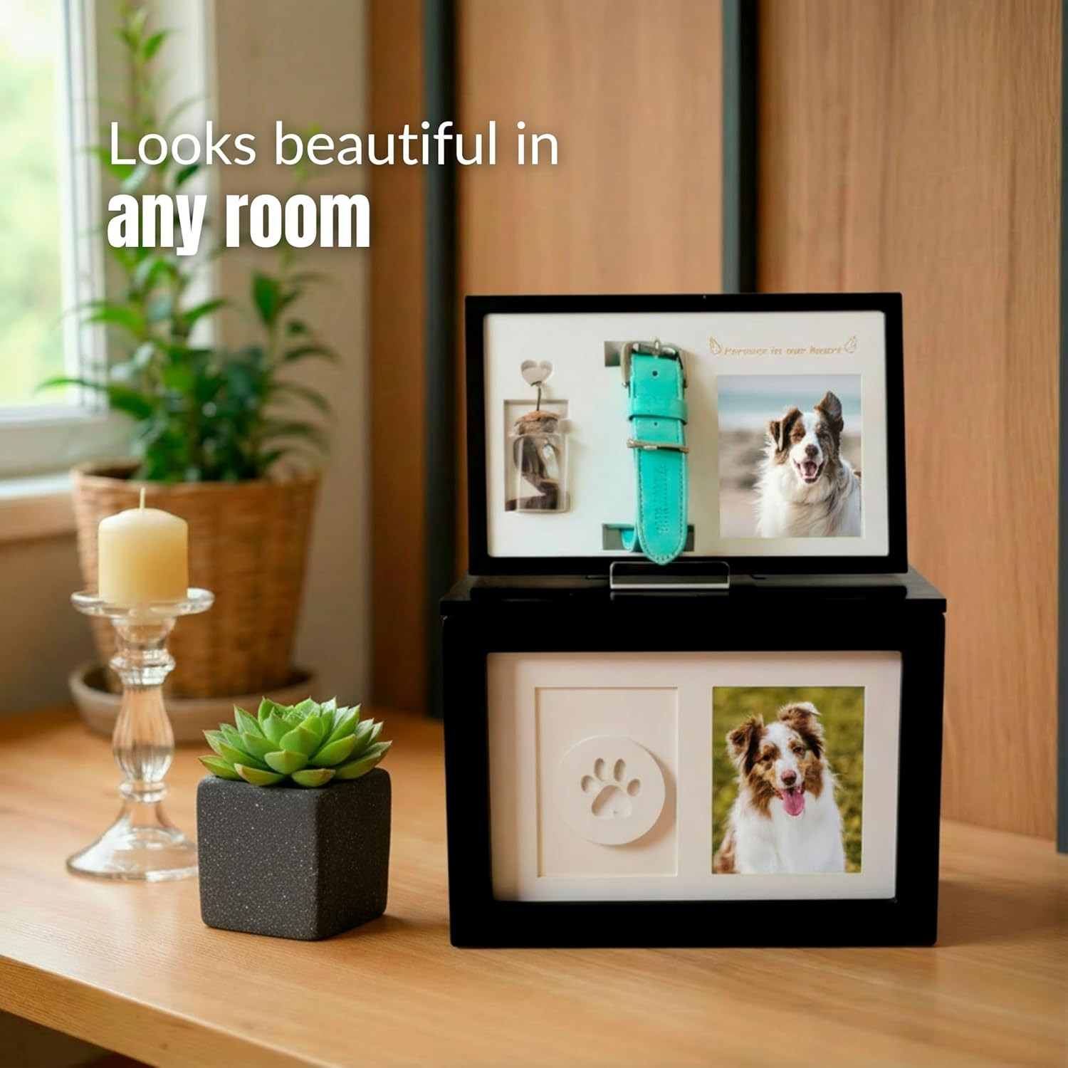 Urn for Ashes for Pets Large 9.5 × 5.71 × 7.13 Pet Urn for Dogs, Dog Ashes Keeps