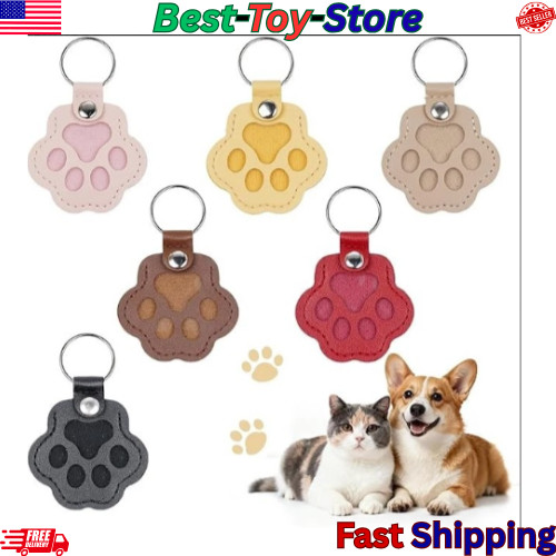 5PCs Pet hair keychain, Leather Paw Keychain with Hair Storage for Dog & Cat