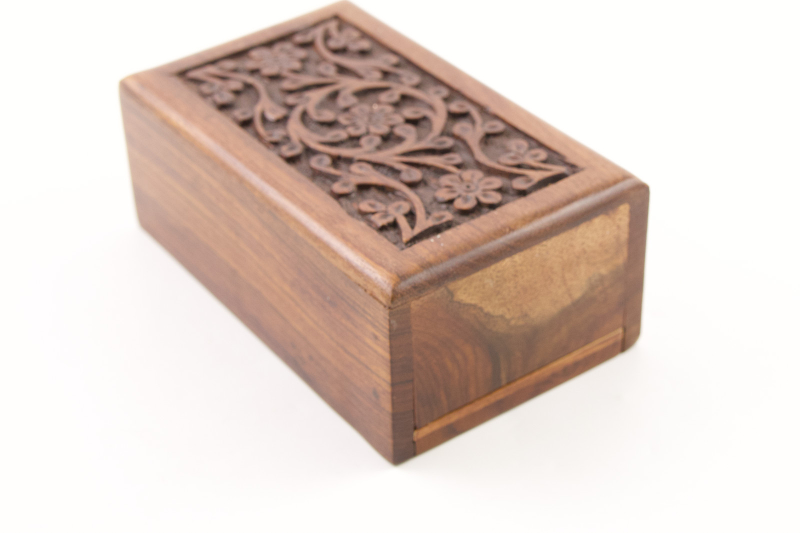 Hand Carved Wood Box Tree of Life Cat Dog Pet Cremation Urn