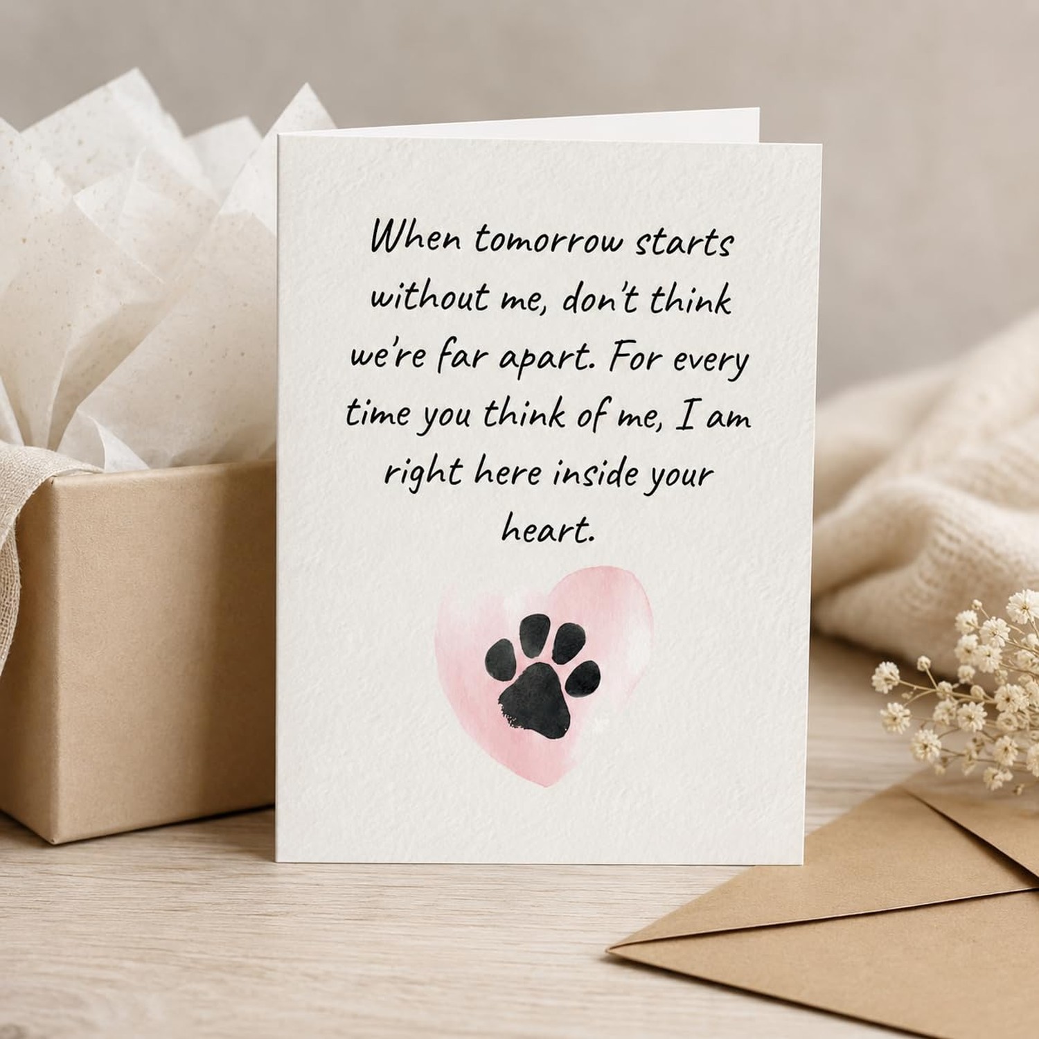 Pet Sympathy Card – Loss of Dog or Cat Bereavement Card, Thoughtful Pet Lo