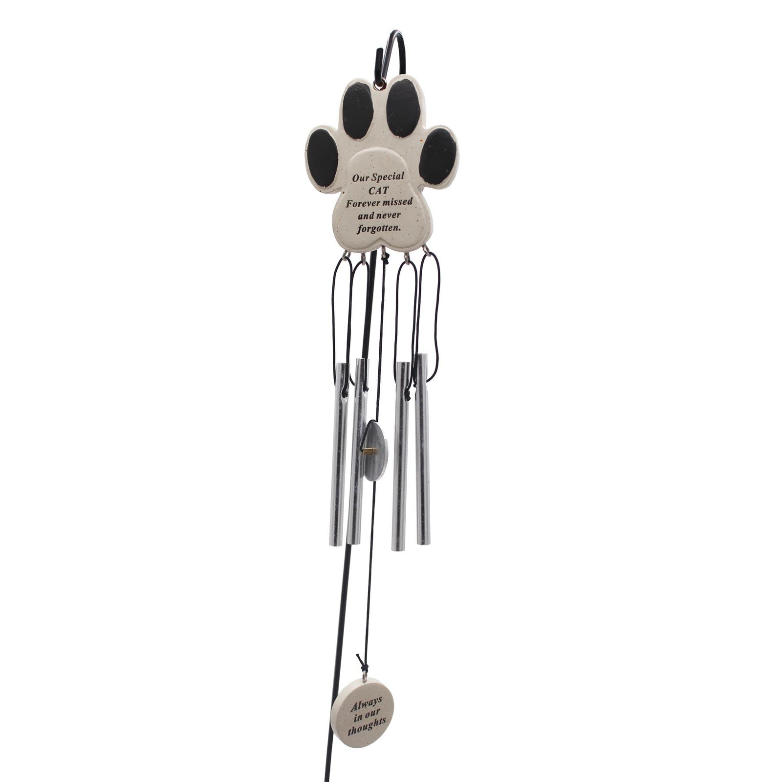 Pet Hanging Wind Chime with Paw Print and Message – Our Special Cat
