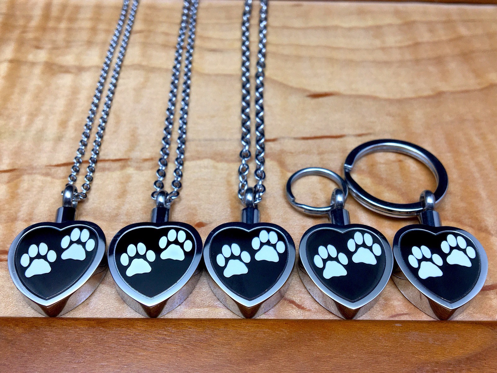 Cremation Jewelry Pendant Urn Necklace for Ashes Pet Dog Cat Paw Print Heart Ash