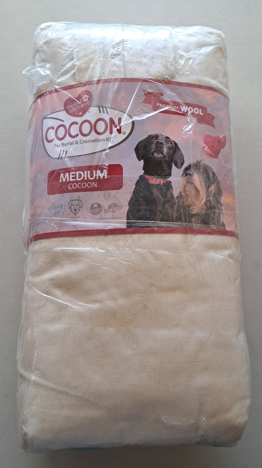 Sweet Goodbyes Eco-Friendly Cocoon Pet Burial Kit Size Medium Natural NEW