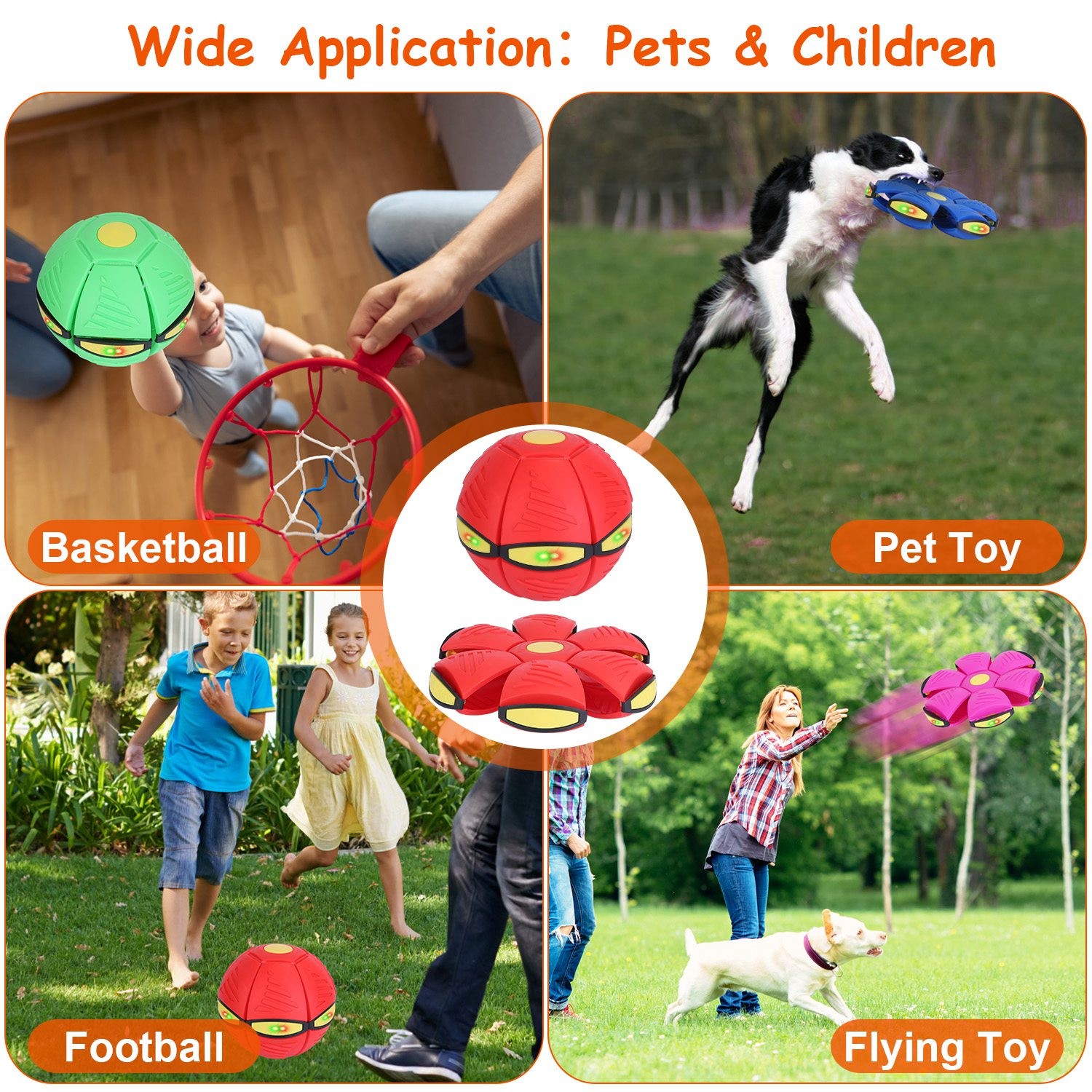 4 Pack Flying Saucer Ball Electric Colorful Flying Toy UFO Ball With LED Lights
