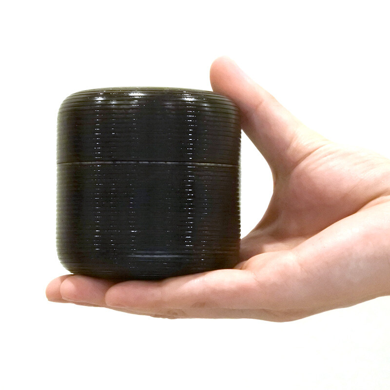 Kinari Black Stripe Small Keepsake Urn for Human Ashes Lacquer decoration