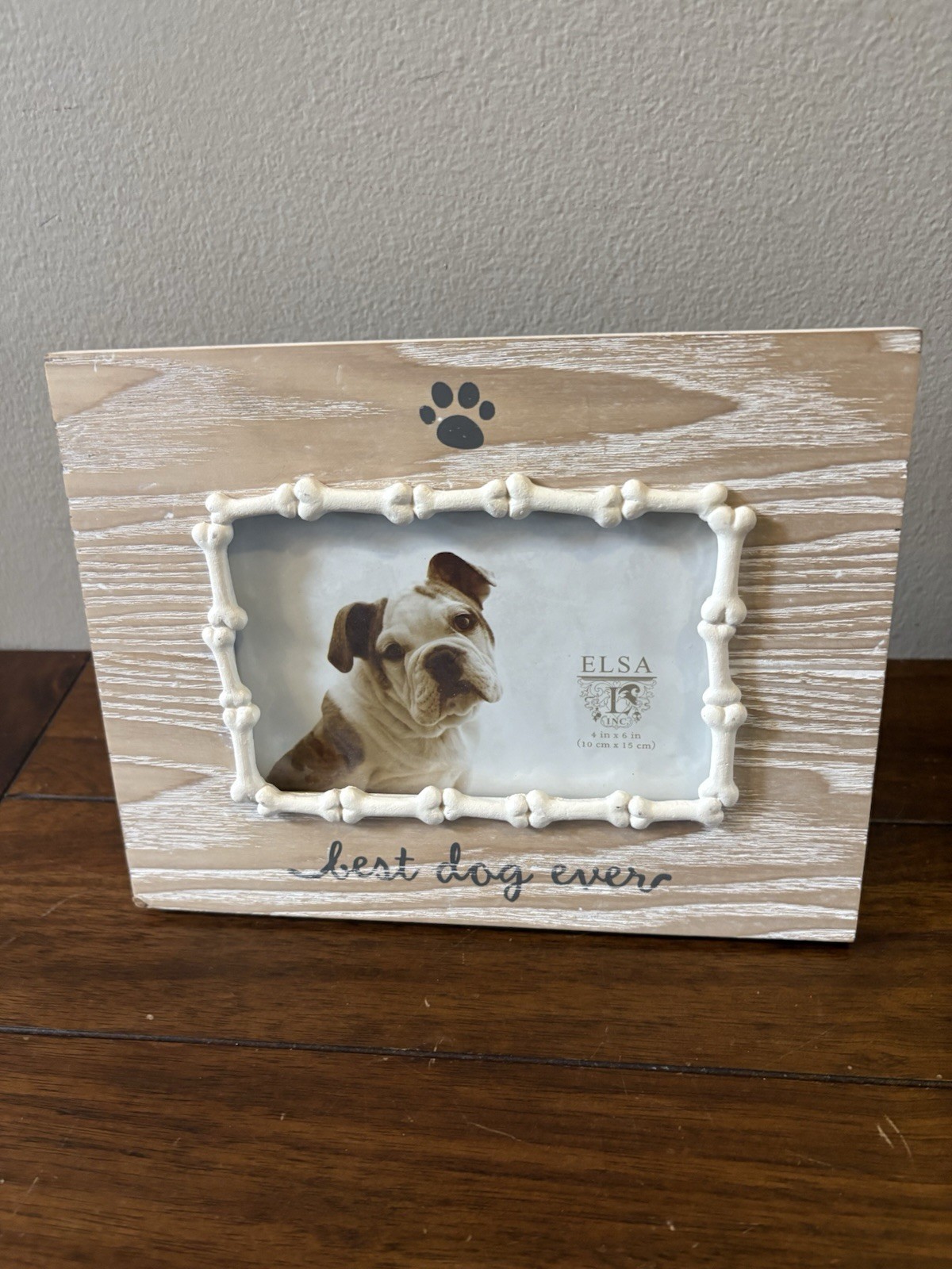Distressed White Wood Pet Memorial Photo Frame