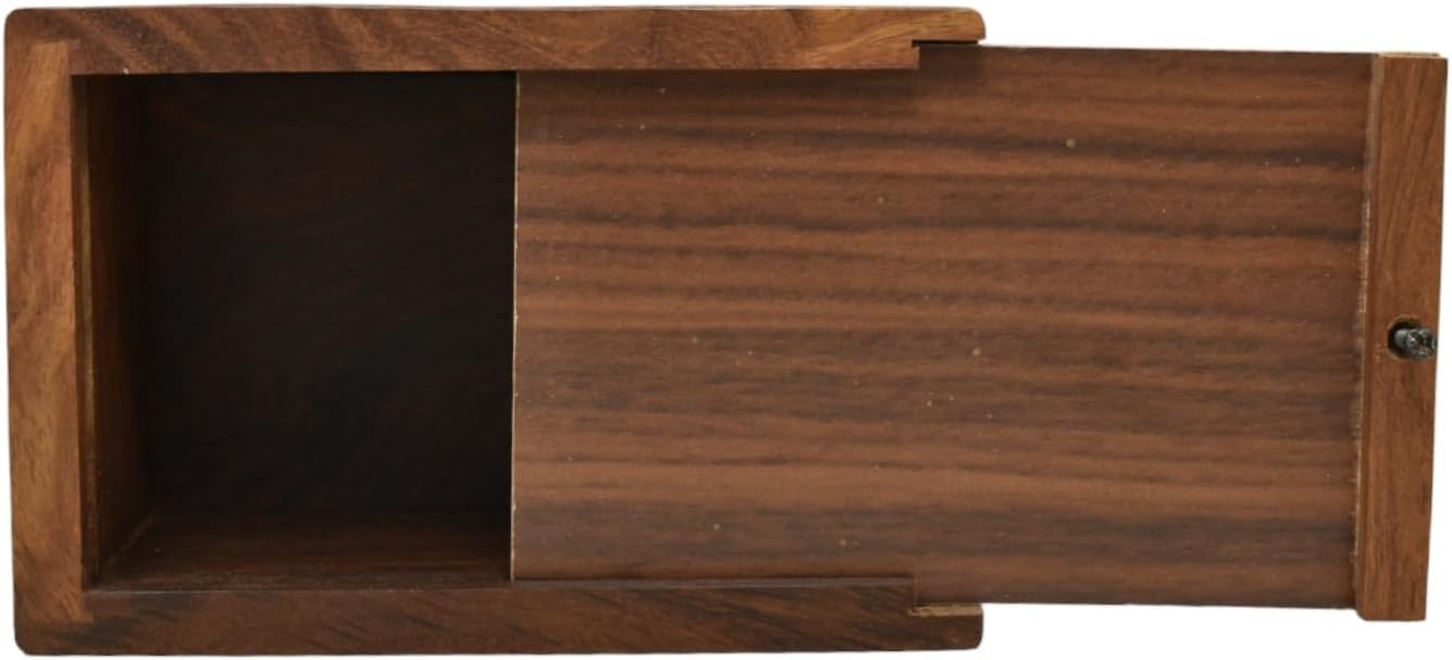 Wooden Ashes Urn Box Hand Carved Floral Memorial Keepsake (Medium Box)