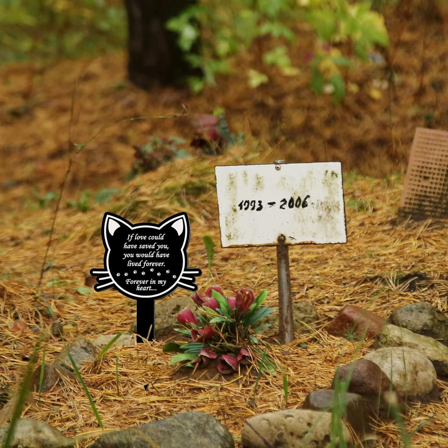 Pet Grave Marker Memorial Gifts Pet Loss Stake Memorial Plaques for Outdoors Gar