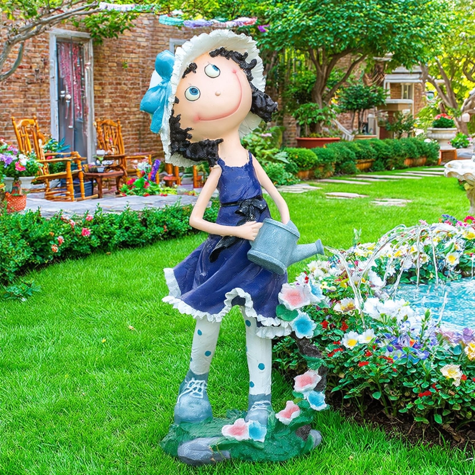 Decorative Garden Figurine,Resin Fairy Girl Garden Statue, Outdoor Statue for…
