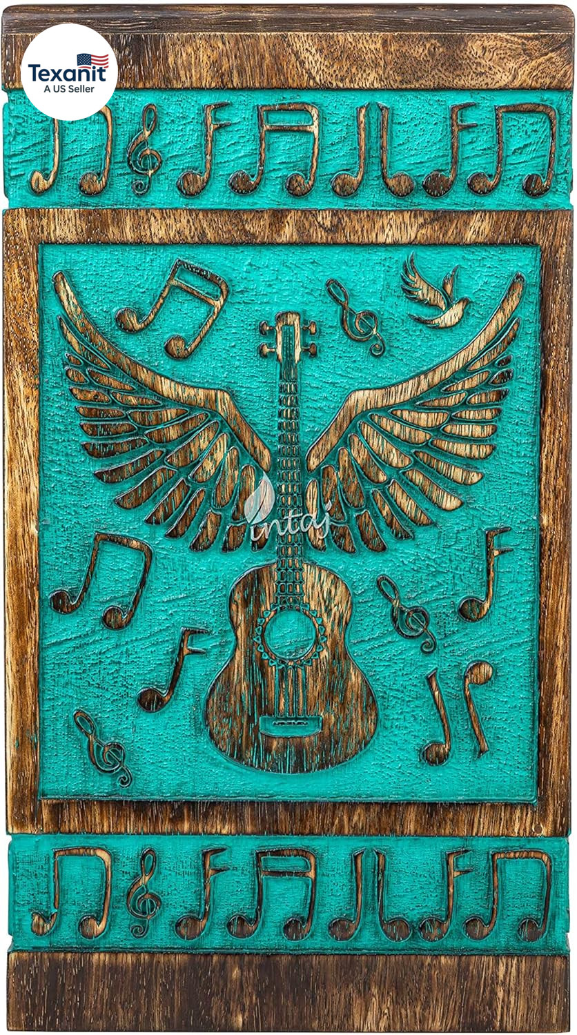 Rosewood Urn for Ashes – Guitar Wings Wooden Box for Human, Pet Ashes Hand-Craft