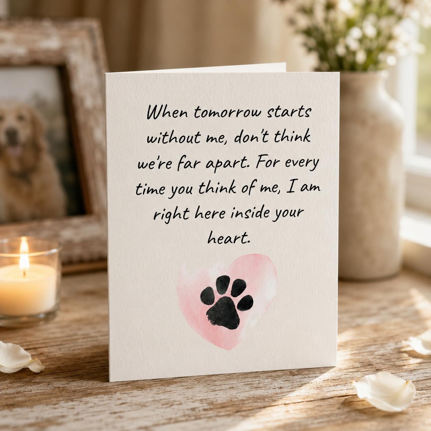 Pet Sympathy Card – Loss of Dog or Cat Bereavement Card, Thoughtful Pet Lo