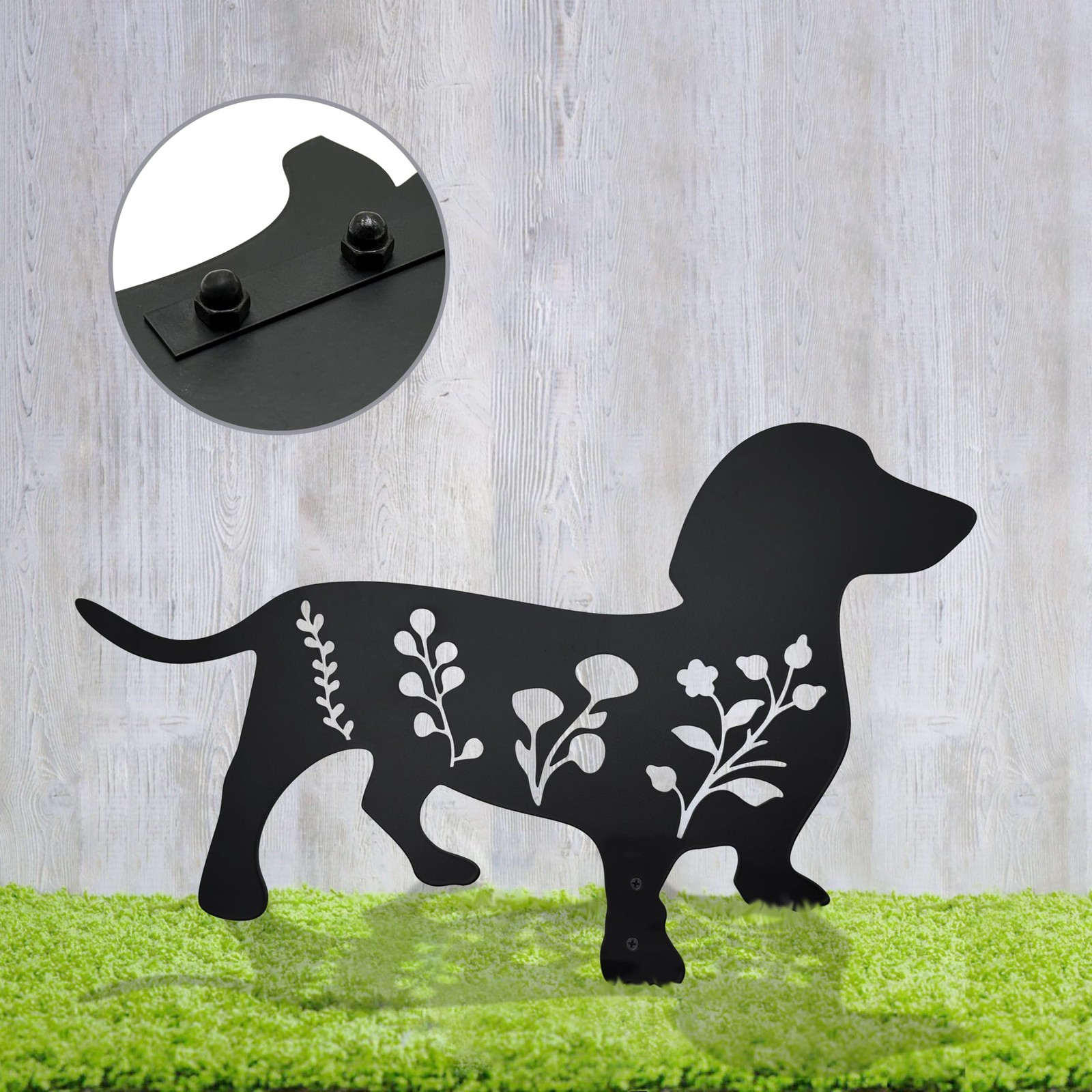 Dog Garden Stake – Unique Gift for Dog Lovers, Black Metal Outdoor Decor, Dur…