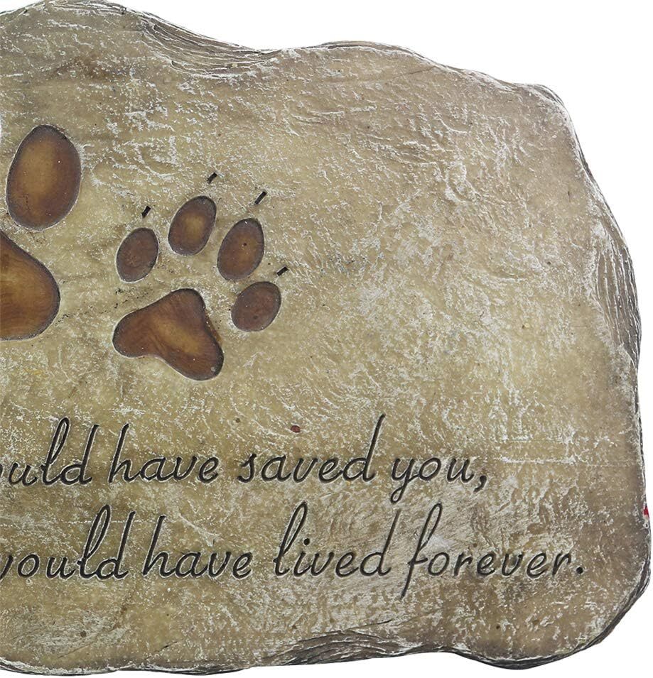 Paw Prints Dog Pet Memorial Stones, Pet Garden Stone Grave Marker For D