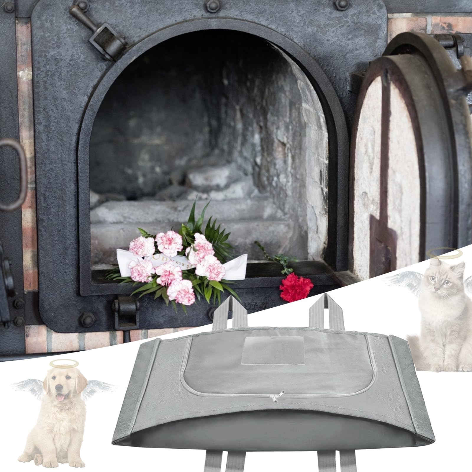 Small Gray Pet Burial Bag Under 20lb EcoConscious Casket Alternative Custom