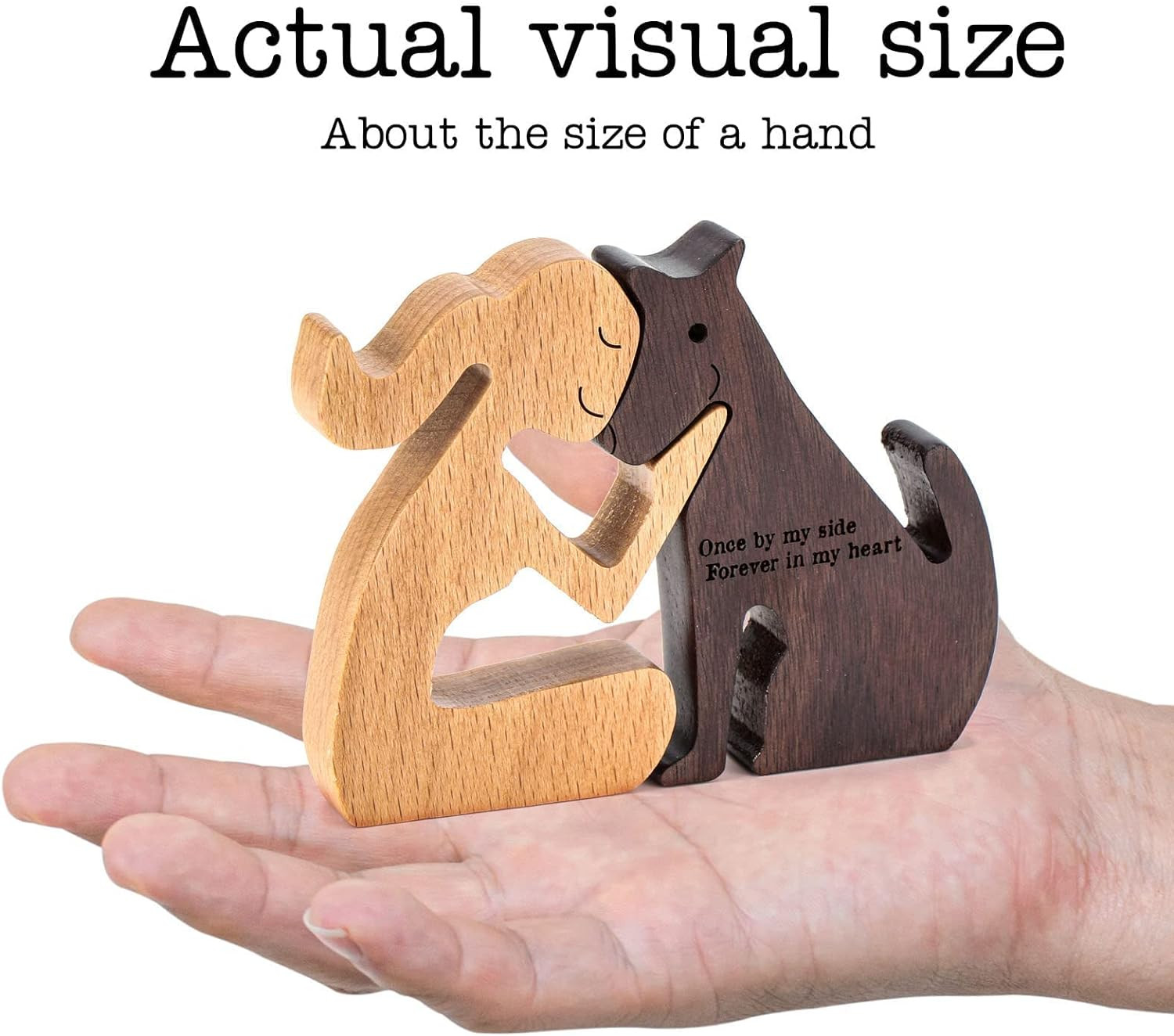 Dog Memorial Gifts for Women – Wooden Carving, Gifts for Loss of Dog – Once by M