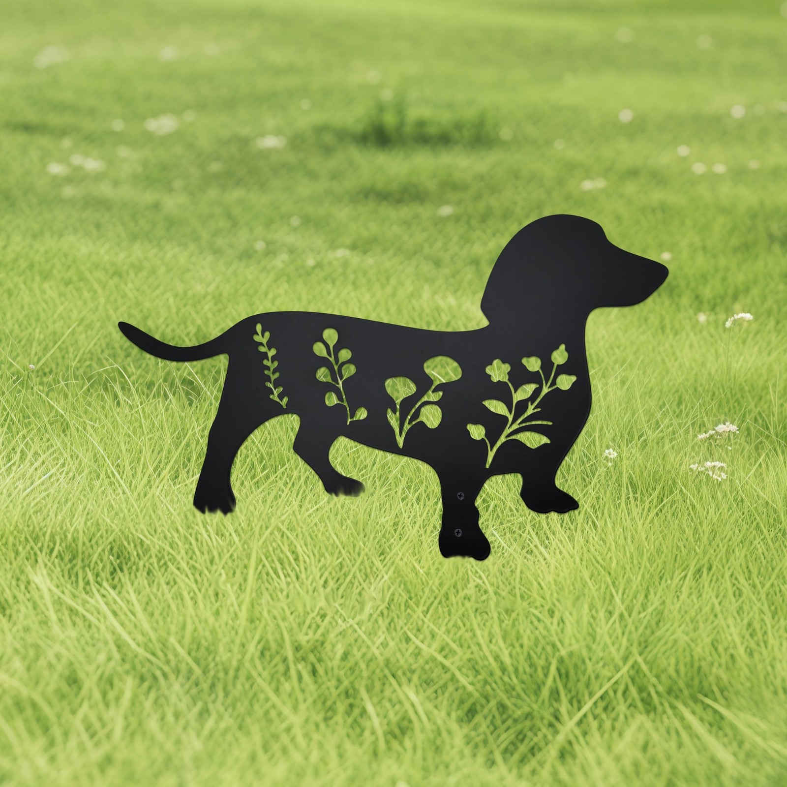 Dog Garden Stake – Unique Gift for Dog Lovers, Black Metal Outdoor Decor, Dur…