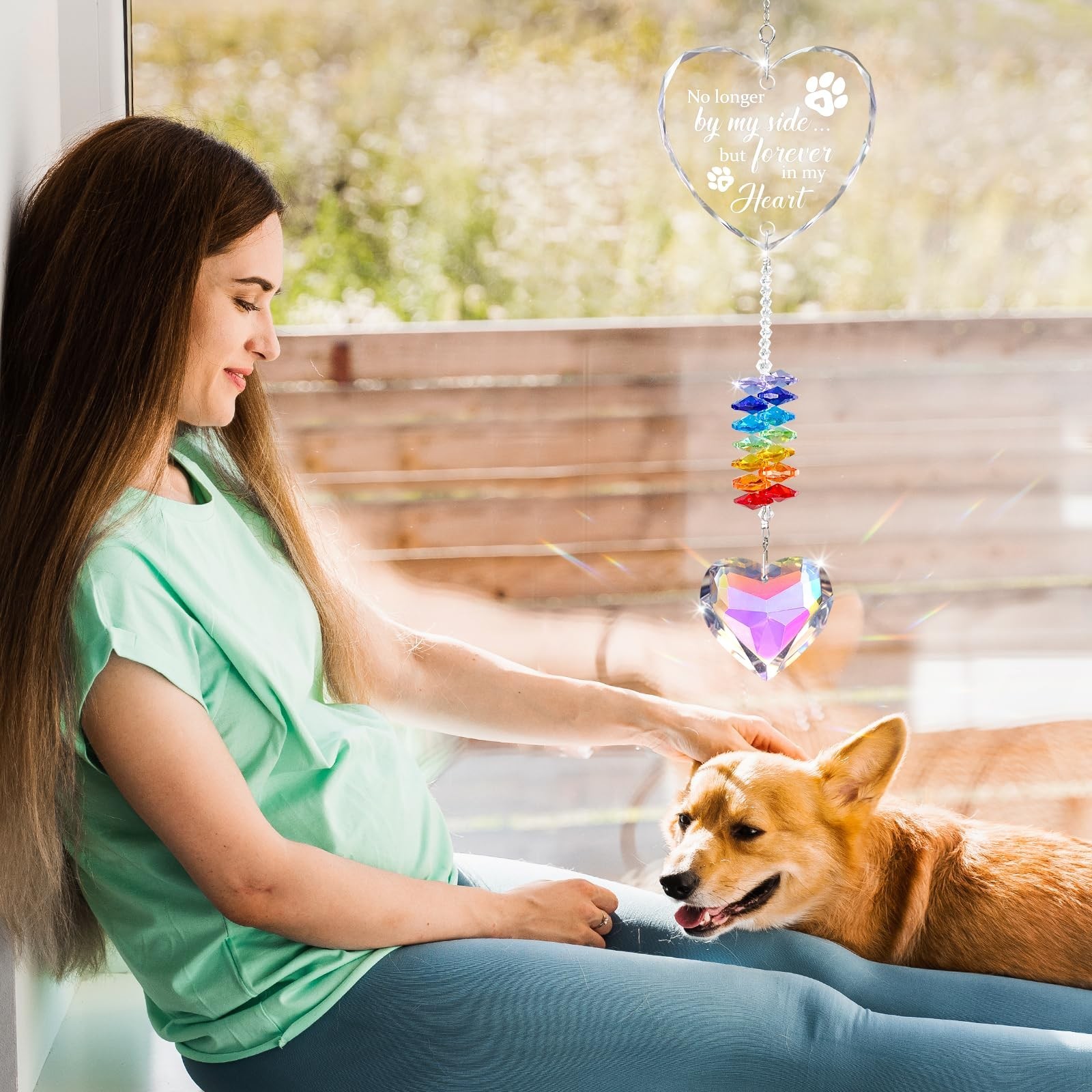 Dog Memorial Crystal Suncatcher, Pet Memorial Gifts for Dogs, Loss of Dog Sym…