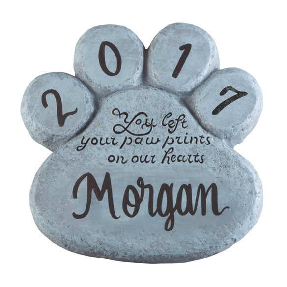 PERSONALIZED Paw Print Dog Cat Pet Memorial Grave Marker Garden Stepping Stone