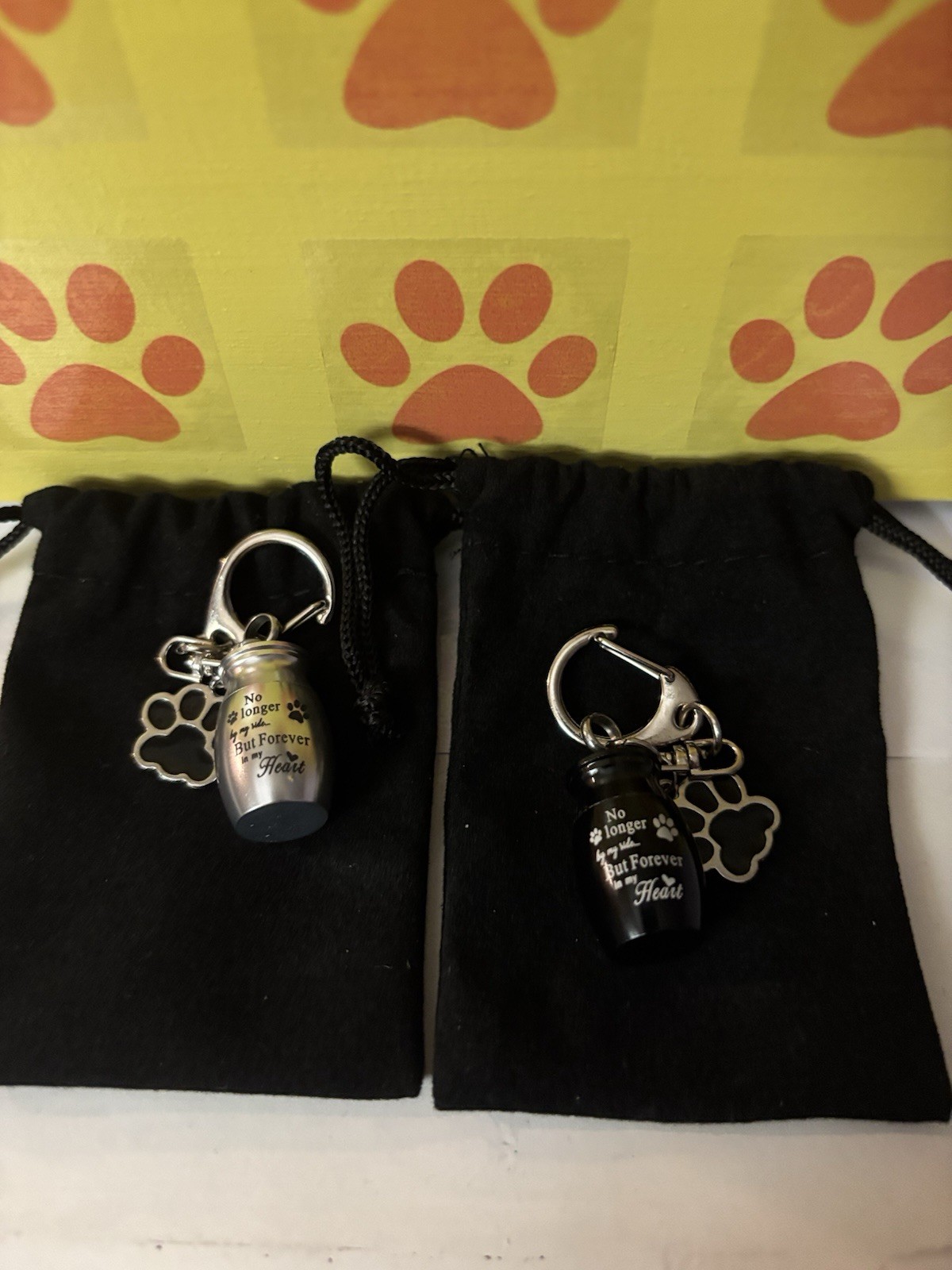 Pet Cremation Box-Orange Paws On Yellow And White-Free Mini Urn With Every Box