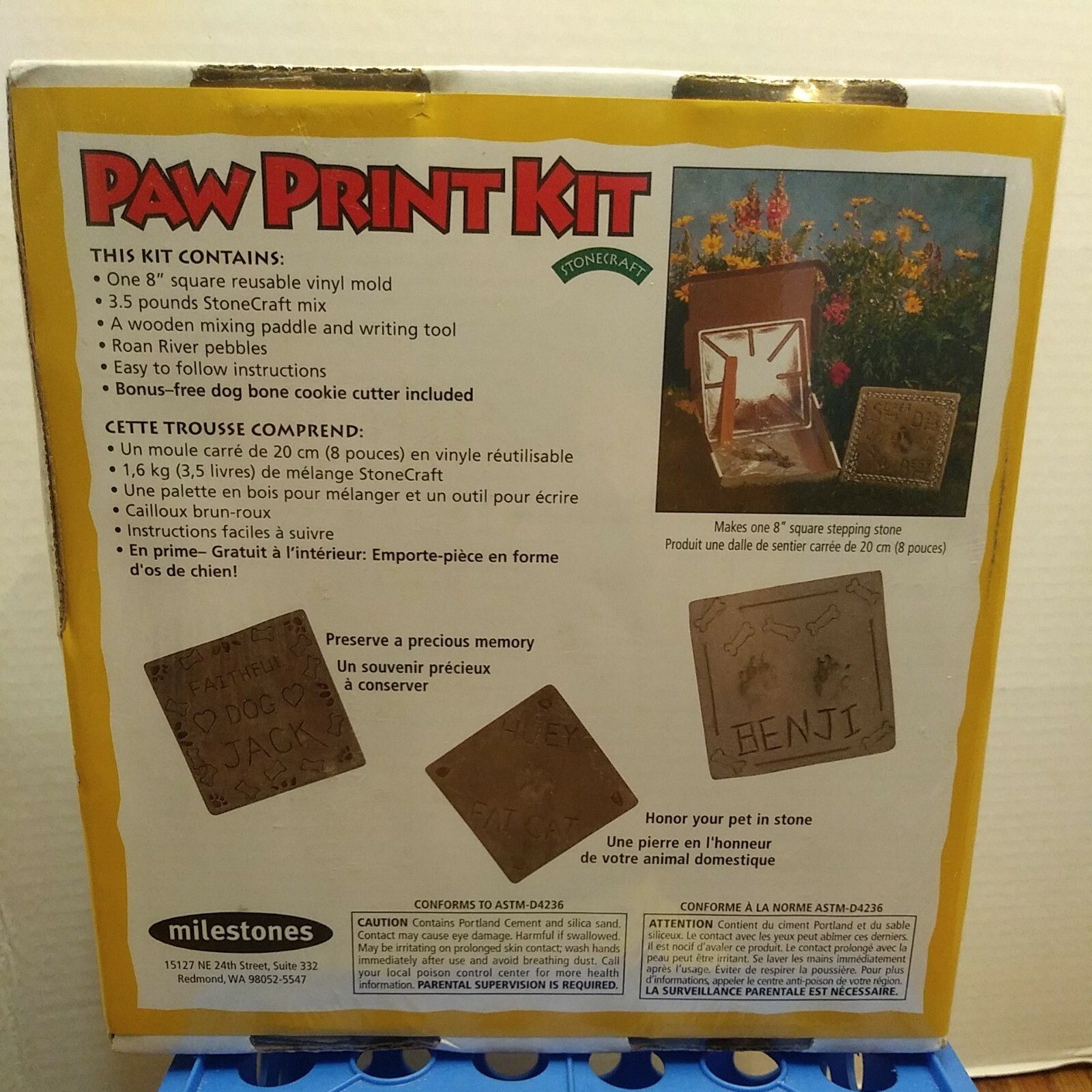 Brand New Milestones Paw Print Kit Stonecraft pets Memory In A 8” Stepping Stone