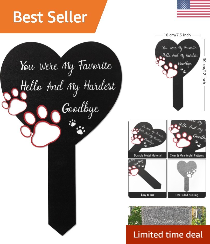 Elegant Pet Memorial Grave Marker for Dogs & Cats – Heartfelt Remembrance Sign