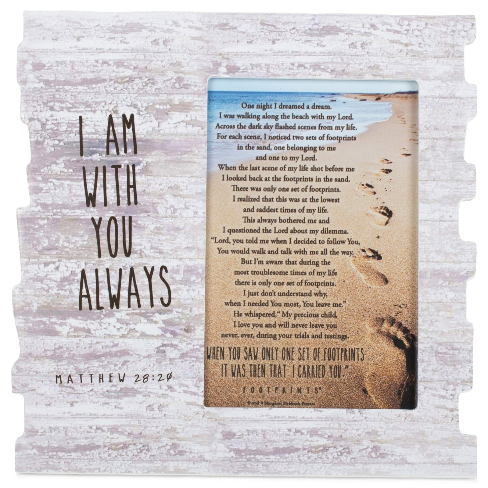 Dicksons I Am with You Footprints Wood 8 x 8 Photo Frame Plaque