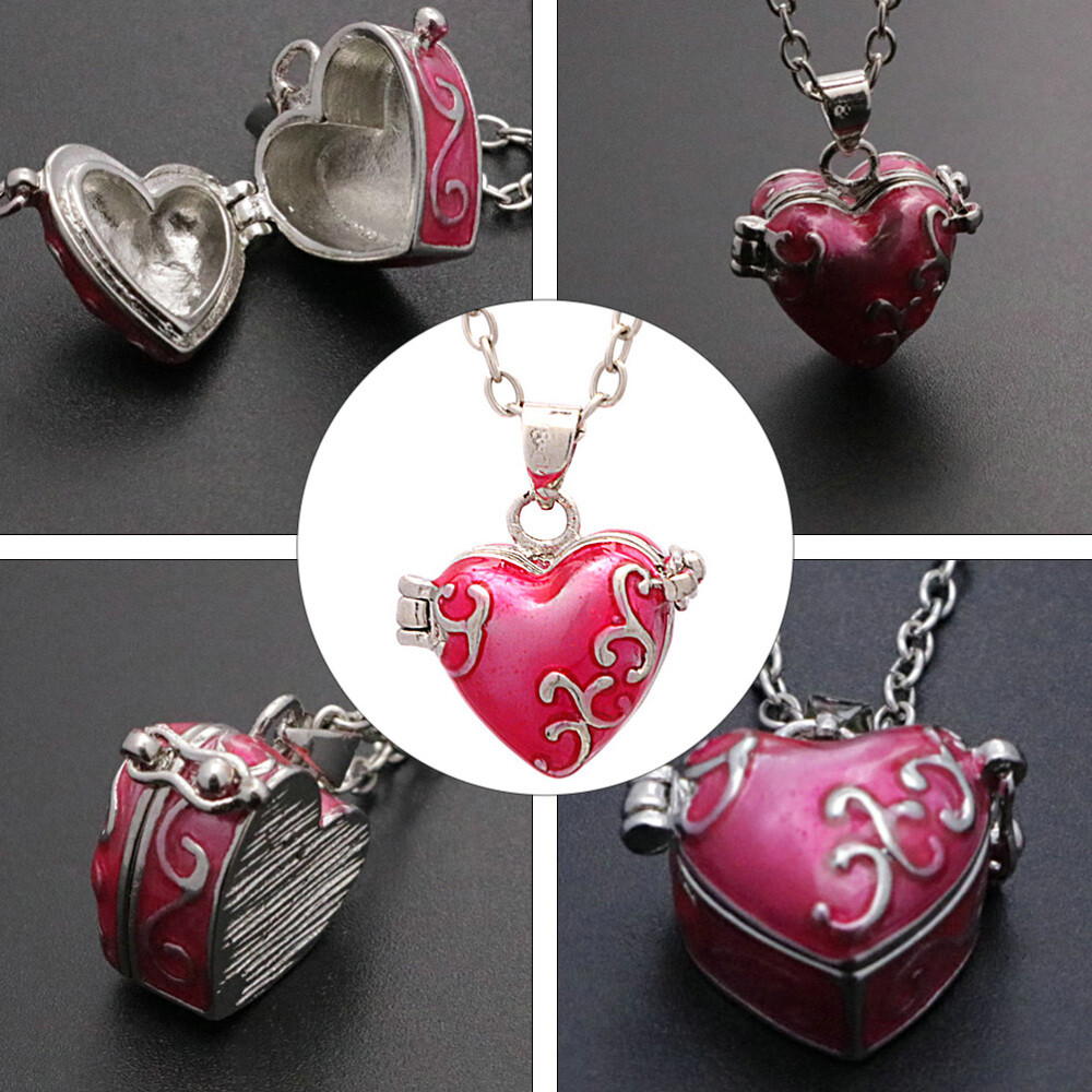 Brass Vintage Heart-shaped Pendant Can Openable Pet Ashes Hair Container