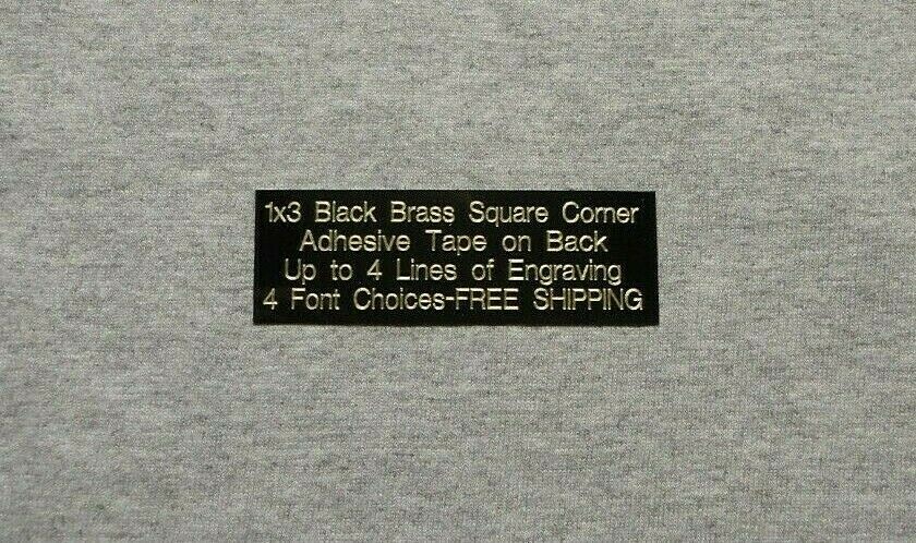 1×3 Custom Engraved Black Brass Plate Picture Plaque Name Tag Trophy Flag Pet