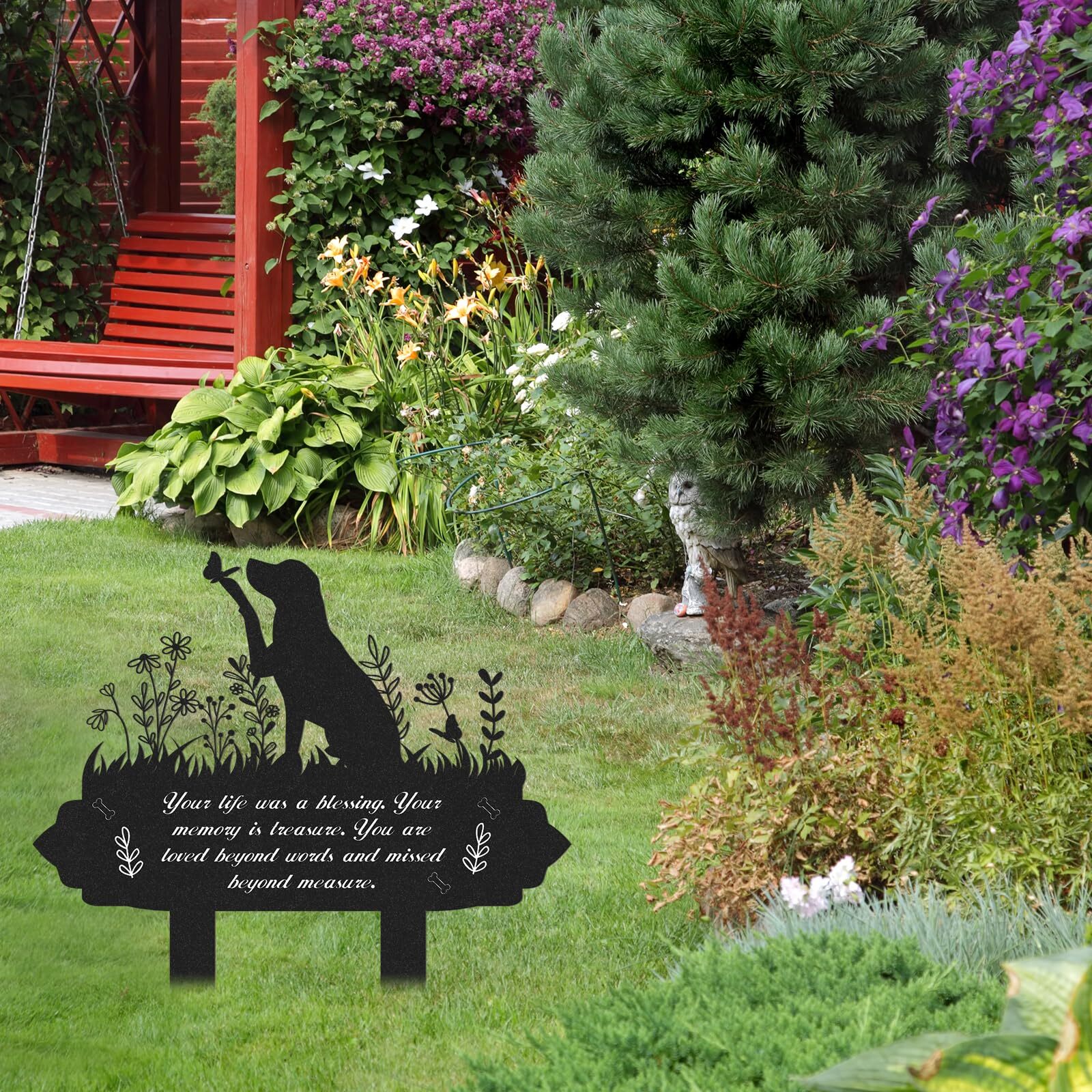 Memorial Pet Grave Markers- Metal Dog Pet Grave Markers Garden Grave Decorati…