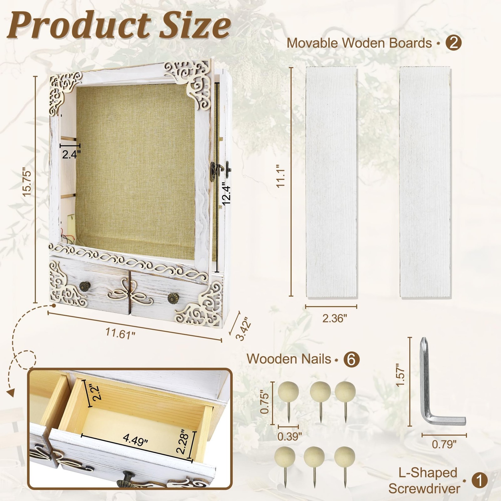 11×16 Shadow Box Frame with Light, Wedding Memorial Display Case with Shelves…