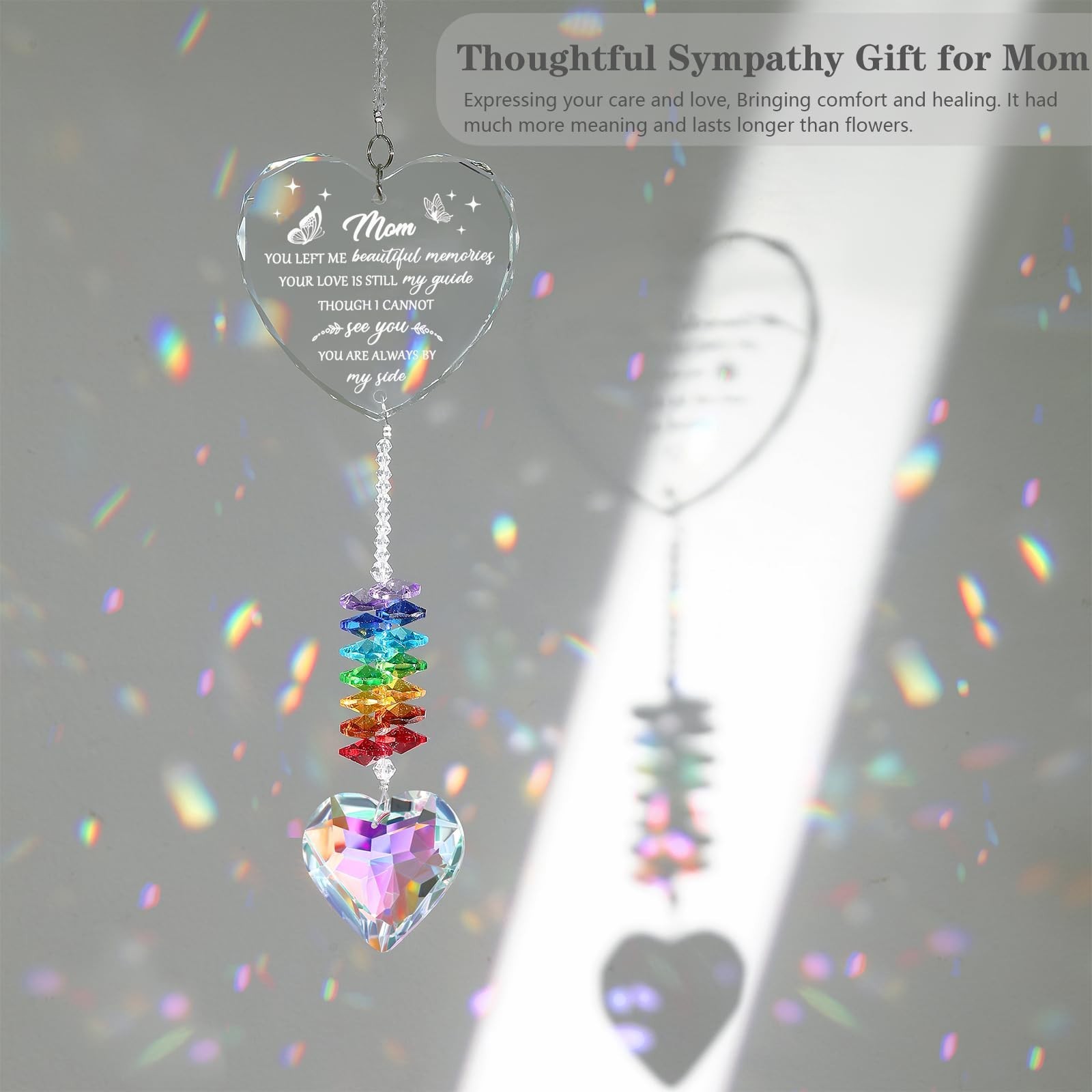 Sympathy Gifts for Loss of Mom, K9 Crystal Suncatcher Memorial Gifts for Loss…
